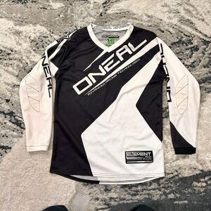 O'Neal Element Series Racewear Motocross Jersey Black/White Youth Large